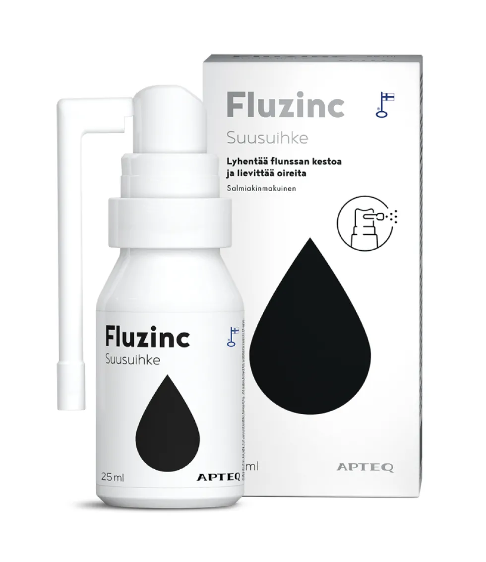 APTEQ Fluzinc sinkkiasetaatti suusuihke salmiakki