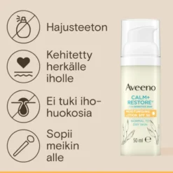 Aveeno Calm Restore Moisturising Lotion SPF50 kosteusvoide 50 ml