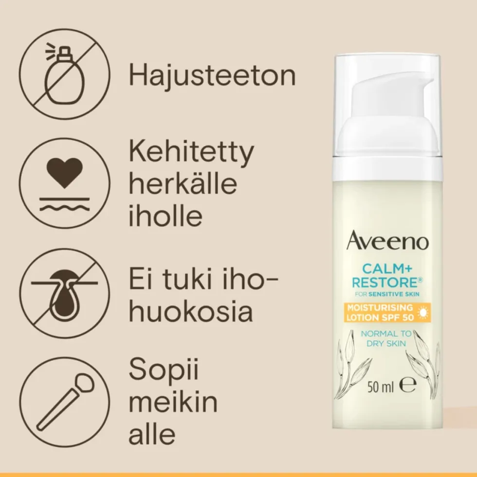 Aveeno Calm Restore Moisturising Lotion SPF50 kosteusvoide 50 ml