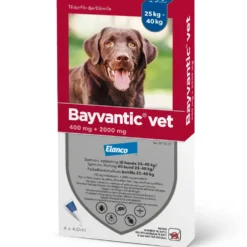 BAYVANTIC VET KOIRILLE 25-40 kg 400 mg/2000 mg paikallisvaleluliuos 4x4 ml