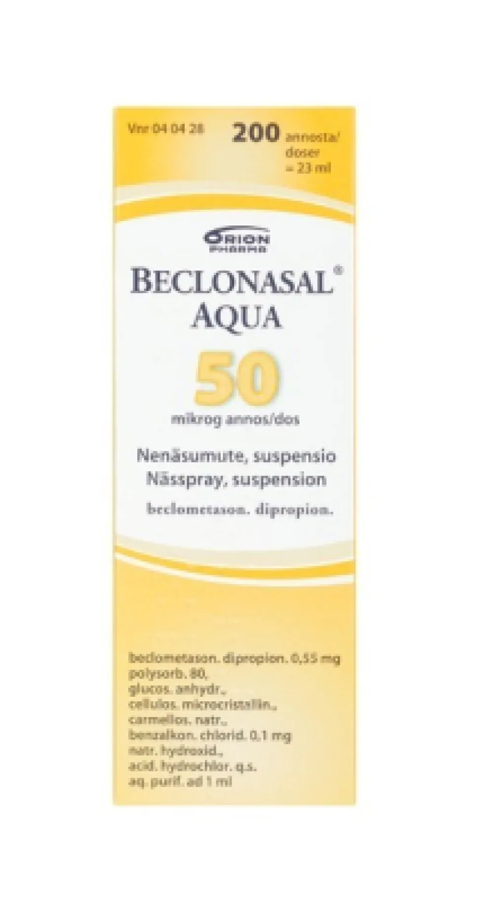 BECLONASAL AQUA 0,05 mg/annos nenäsumute, suspensio