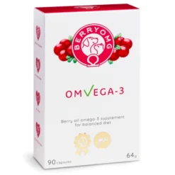 BERRYOMG OMvEGA-3 kasvipohjainen omega-3-rasvahappovalmiste koirille ja kissoille