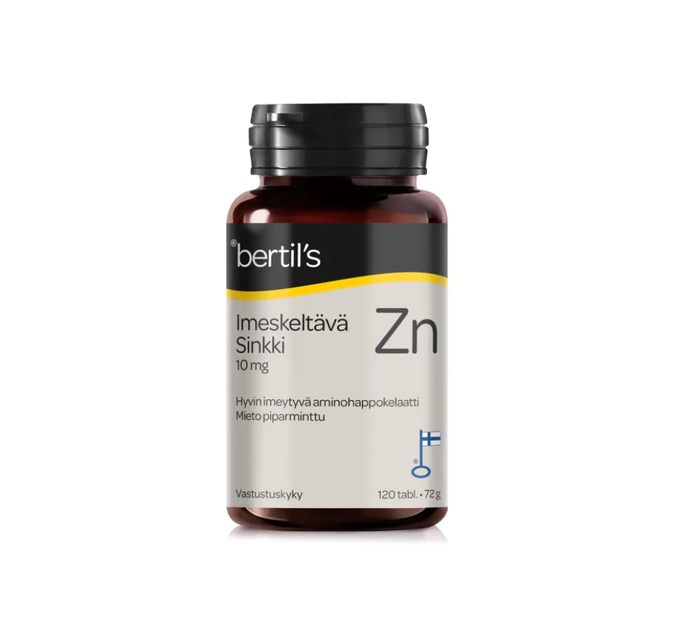 BERTILS Sinkki 10 mg piparmintunmakuinen imeskelytabletti