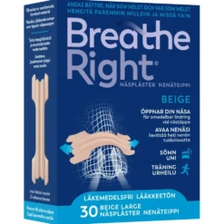 BREATHE Right Beige nenäteippi Large 30 kpl