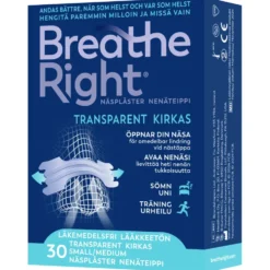 BREATHE RIGHT Nenäteippi kirkas S/M 30 kpl