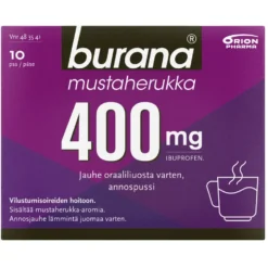 Burana Mustaherukka 400 mg jauhe oraaliliuosta varten, annospussi