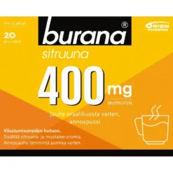 Burana Sitruuna 400 mg jauhe oraaliliuosta varten, annospussi
