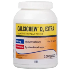 CALCICHEW D3 Extra Appelsiini 500 mg / 20 mikrog purutabletti 100 kpl