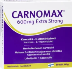 CARNOMAX 600 mg Extra Strong karnosiini-E-vitamiinitabletti 60 kpl