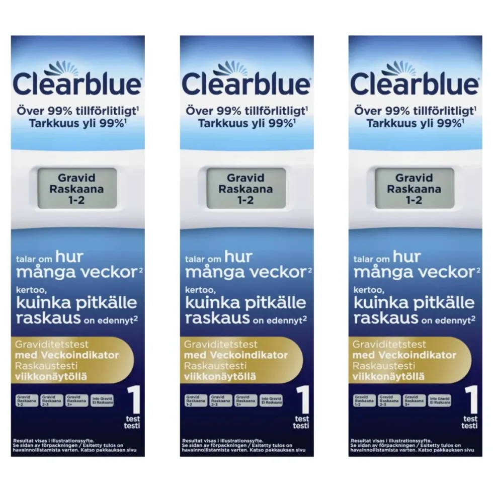 CLEARBLUE Digitaalinen raskaustesti viikkonäytöllä 3x1 kpl