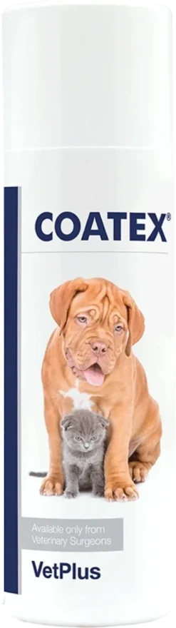 COATEX Täydennysrehuliuos turkin ja ihon hyvinvointiin koirille ja kissoille 150 ml