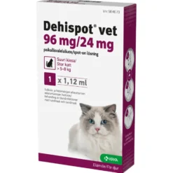 DEHISPOT VET paikallisvaleluliuos 96/24 mg suurelle kissalle >5-8 kg 1,12 ml