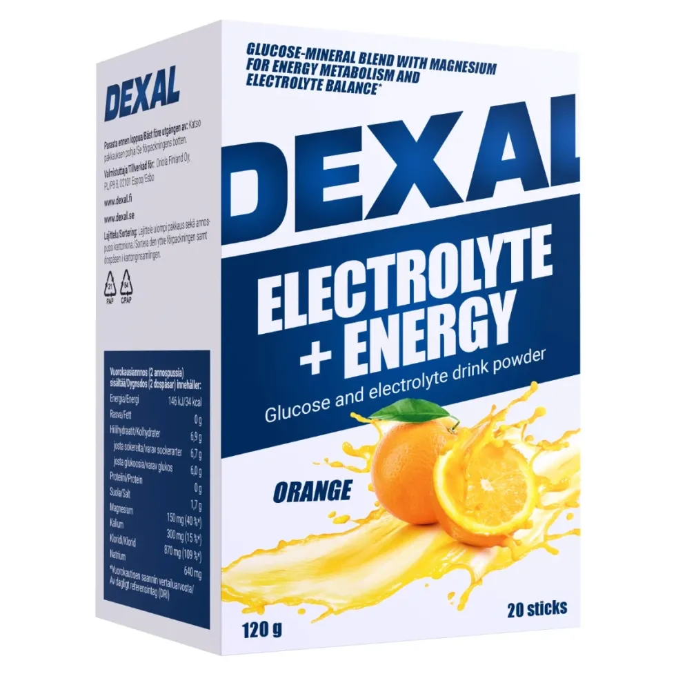 Dexal Electrolyte + Energy annosjuomajauhe 20 kpl