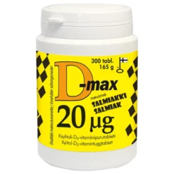 D-max 20 mikrog Salmiakki 300 tabl