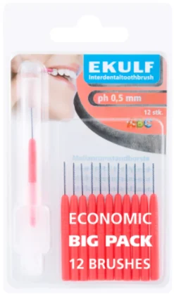EKULF Hammasväliharja PH ABC 0,5 punainen