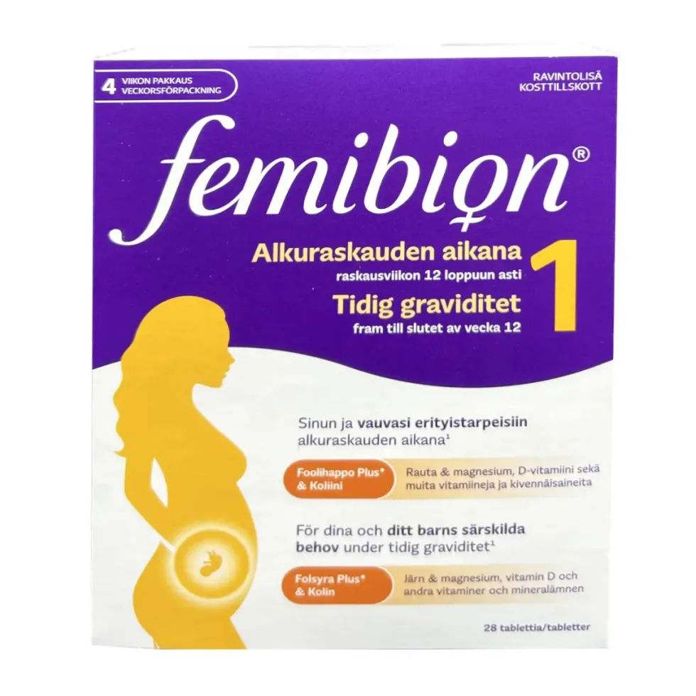 FEMIBION 1 Alkuraskausajan ravintolisä 28 tabl