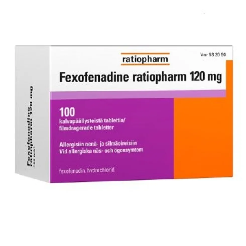 FEXOFENADINE RATIOPHARM 120 mg tabletti, kalvopäällysteinen