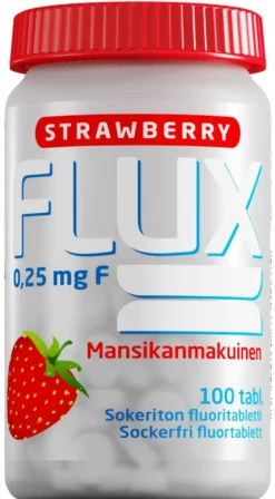 FLUX Strawberry Mansikanmakuinen imeskelytabletti