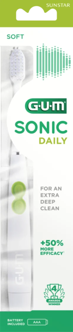 GUM SONIC Paristohammasharja Daily valkoinen sisältää pariston