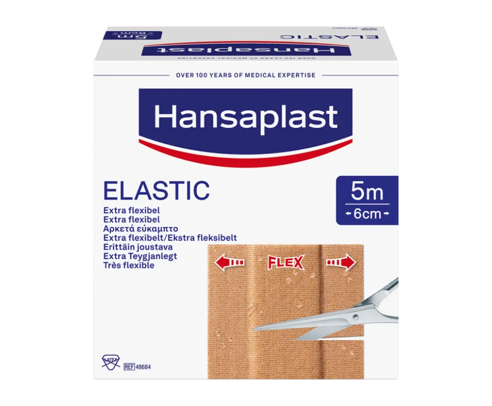 HANSAPLAST Elastic kangaslaastari 5 m x 6 cm, leikattava
