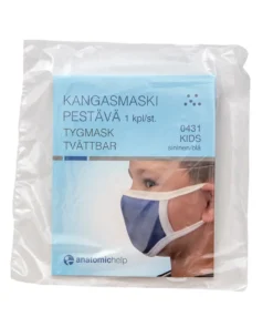 KANGASMASKI Pestävä lasten koko 100 % puuvilla sininen
