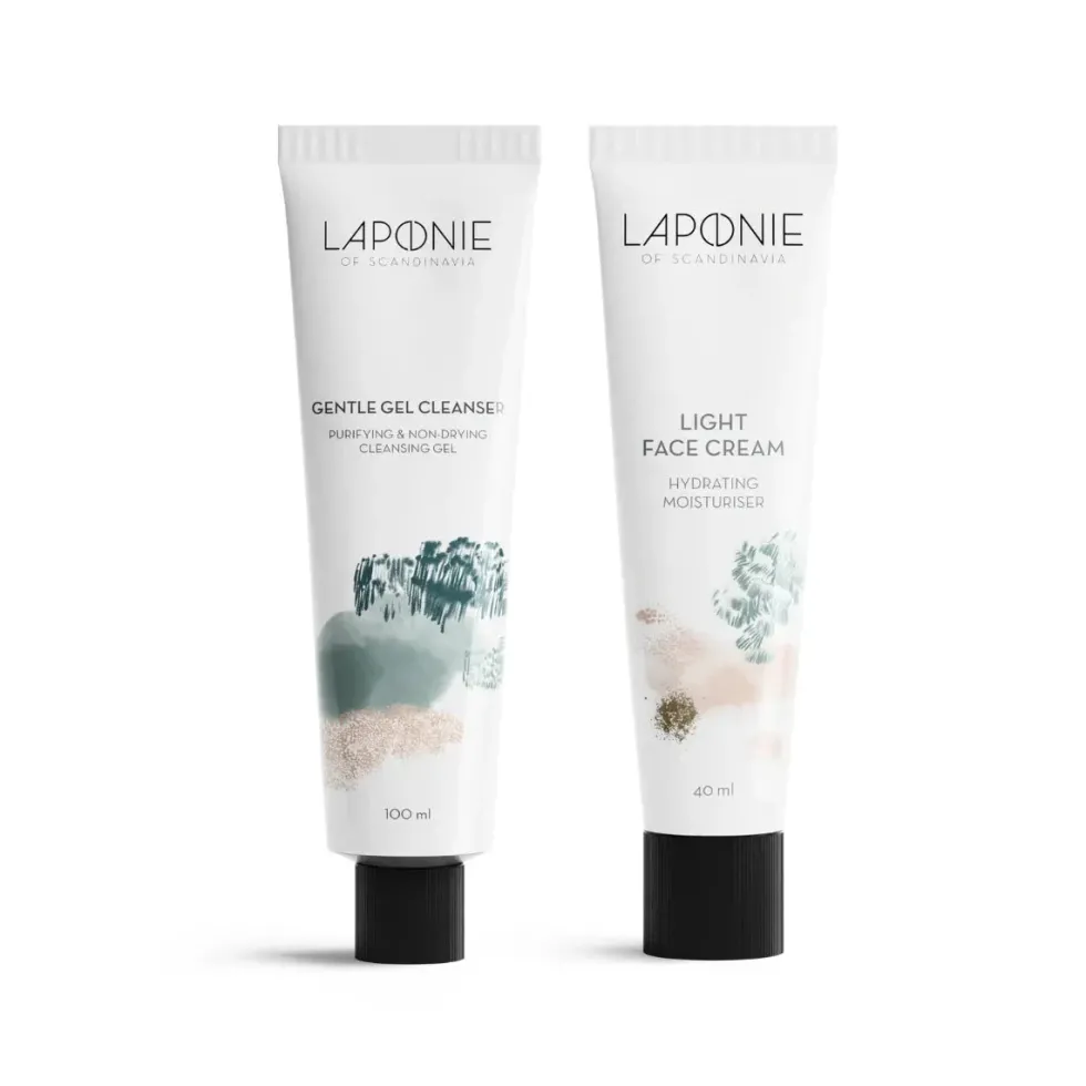 Laponie of Scandinavia Gel Cleanser & Light Face Cream rasvoittuvan ihon tuotesetti