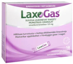 LAXOGAS 125 mg rakeet 18 kpl