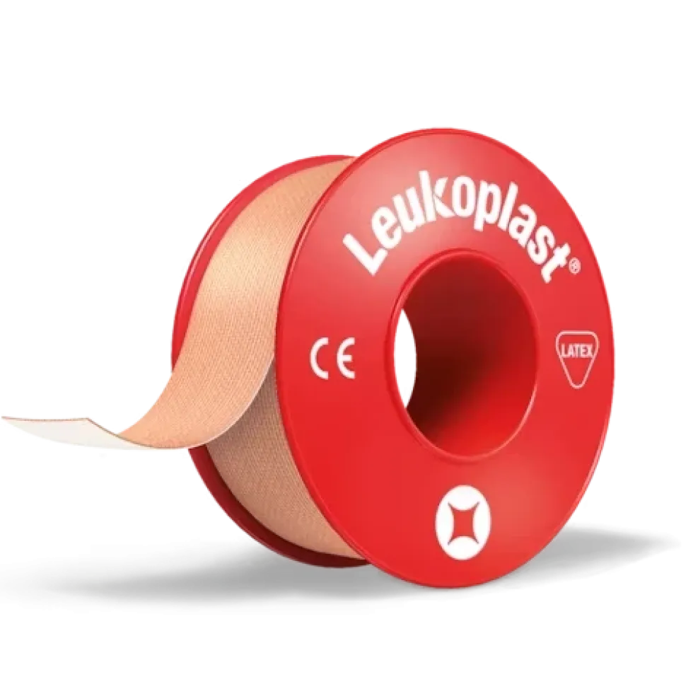 LEUKOPLAST Kiinnitysteippi ruskea suojakotelolla 1,25 cm x 5 m