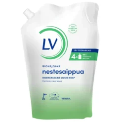 LV biohajoava nestesaippua täyttöpussi 1,2 l