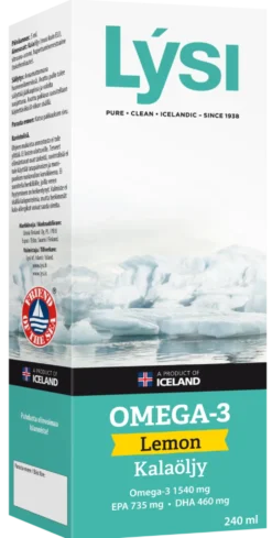 LYSI Omega-3 Lemon sitruunanmakuinen kalaöljy 240 ml