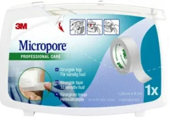MICROPORE Kuituteippi 12,5 mm x 9,1 m, valkoinen katkokela