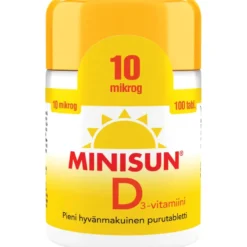 MINISUN D3-vitamiini 10 mikrog purutabletti 100 kpl