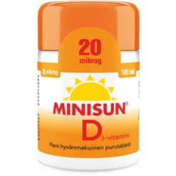 MINISUN D3-vitamiini 20 mikrog purutabletti 100 kpl