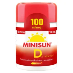 MINISUN D3-Vitamiini 100 mikrogrammaa purutabletti 100 kpl