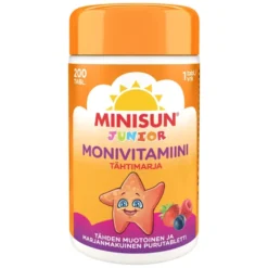 MINISUN Junior Monivitamiini Tähtimarja 200 kpl