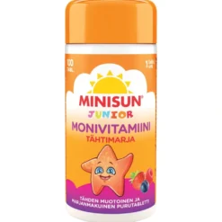 MINISUN Junior Monivitamiini Tähtimarja purutabletti 100 kpl
