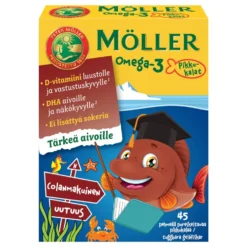 MÖLLER Omega-3 Pikkukalat colanmakuinen geelipala 45 kpl