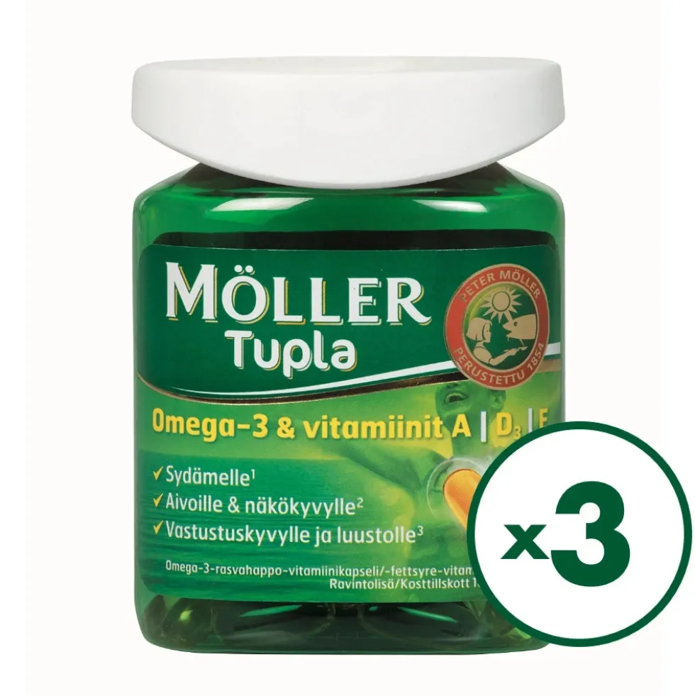 MÖLLER Tupla kalaöljykapseli 3x100 kapselia