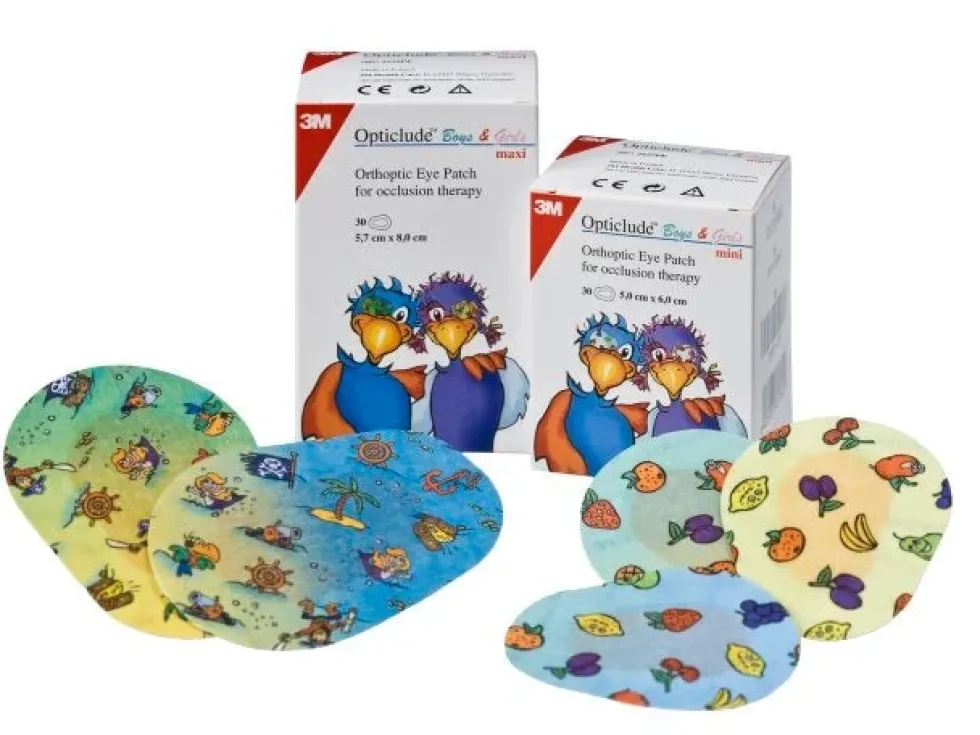 3M OPTICLUDE Silmälappu boy & girl mini kuvioitu silmän peittohoitoon 30 kpl