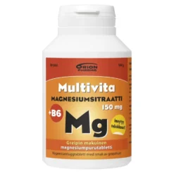 MULTIVITA Magnesiumsitraatti 150 mg + B6 greipinmakuinen purutabletti 90 kpl