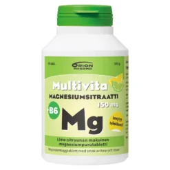 MULTIVITA Magnesiumsitraatti 150 mg + B6 lime-sitruunanmakuinen purutabletti 90 kpl