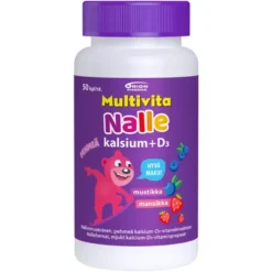 MULTIVITA Nalle Kalsium + D3 50 kpl (Huom! Päiväys 31.12.2026)