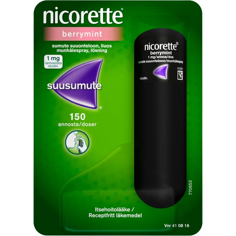 NICORETTE BERRYMINT 1 mg/annos sumute suuonteloon, liuos