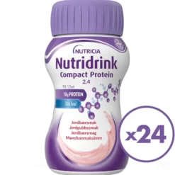 Nutridrink Compact Protein Mansikka 24 pulloa