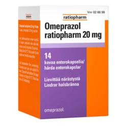 OMEPRAZOL RATIOPHARM 20 mg enterokapseli, kova 14 kpl