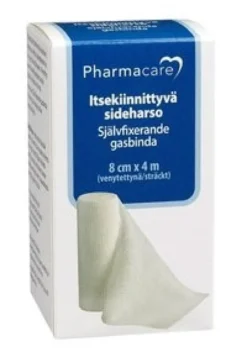 PHARMACARE Itsekiinnittyvä sideharso 8 cm x 4 m