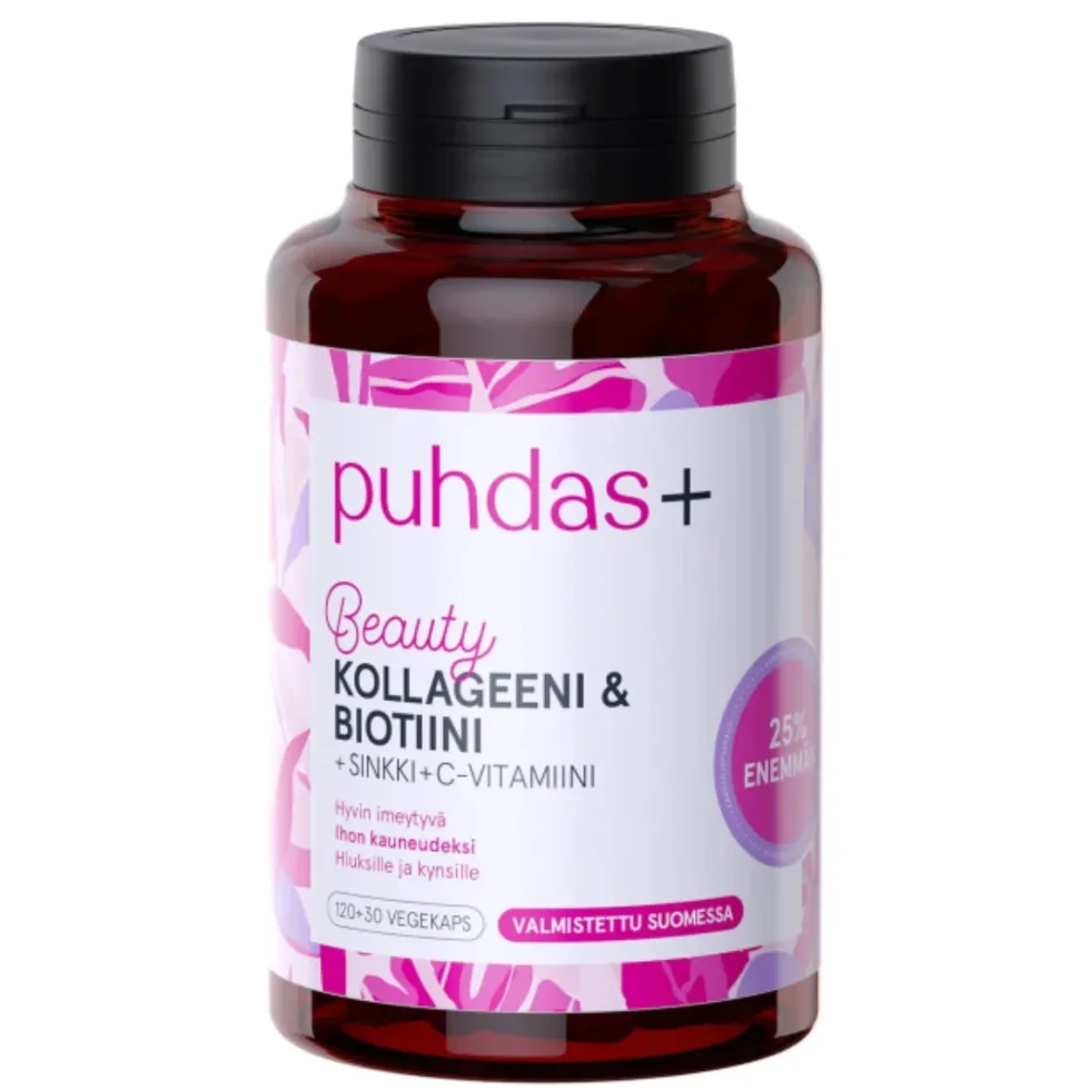 PUHDAS+ Beauty kollageeni & biotiini kapseli 150 kpl