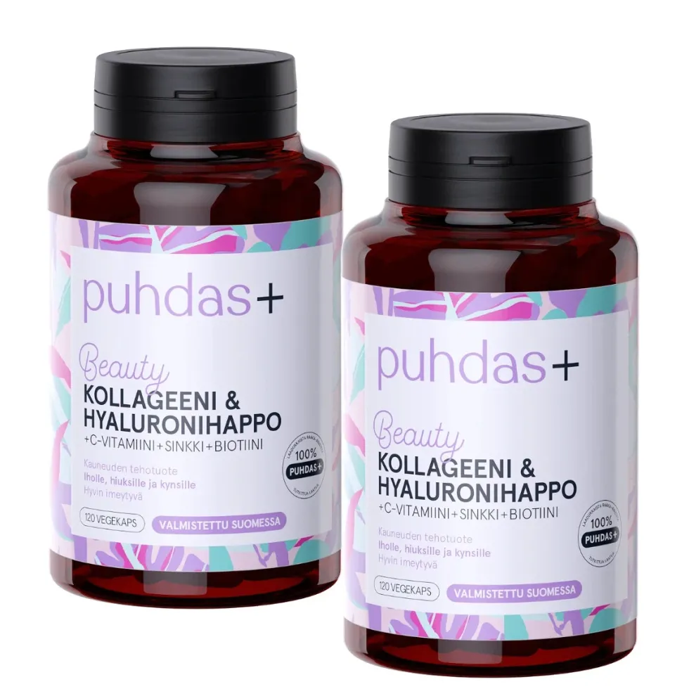 PUHDAS+ Beauty Kollageeni & Hyaluronihappo 2x120 kaps