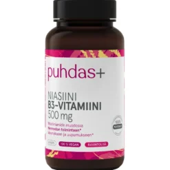 Puhdas+ B3-vitamiini Niasiini 500 mg 60 kaps