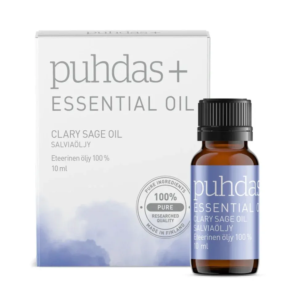 PUHDAS+ 100 % Essential oil Clary Sage eteerinen salviaöljy 10 ml